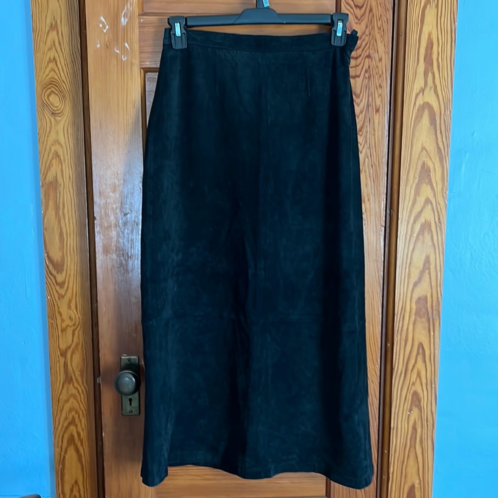 Black Suede Maxi Skirt 8